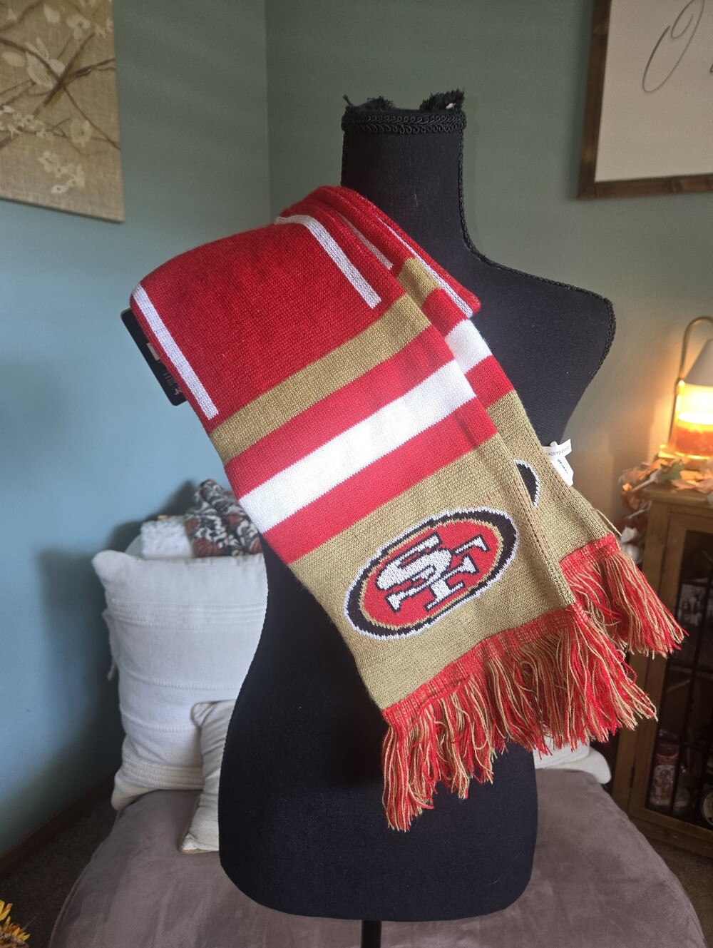 New Forever Collectibles Red, Gold and White SF 49ers Scarf